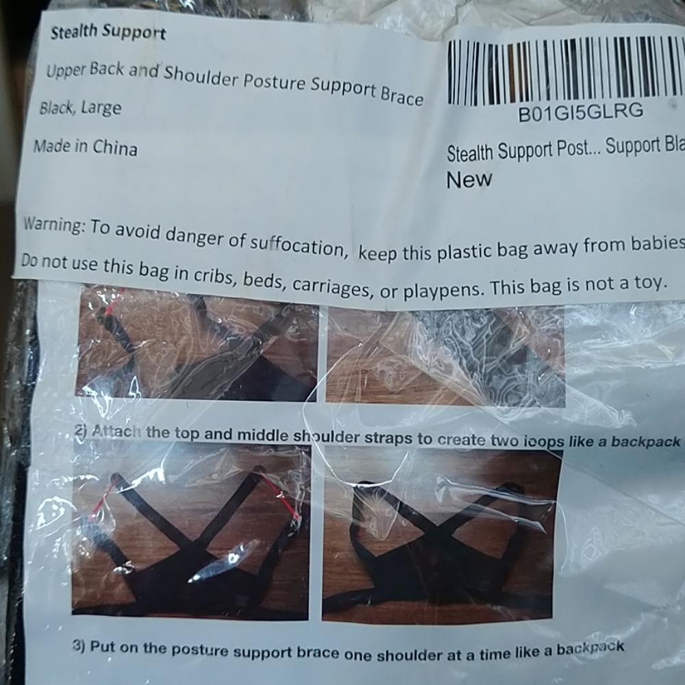 NWT Stealth Back and Shoulder posture Support Brac